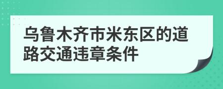 乌鲁木齐市米东区的道路交通违章条件