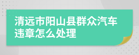 清远市阳山县群众汽车违章怎么处理