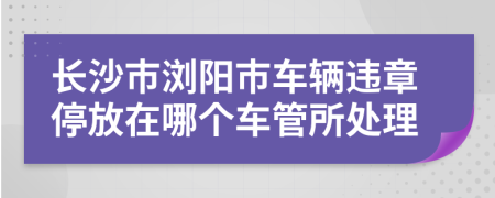 长沙市浏阳市车辆违章停放在哪个车管所处理