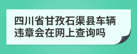 四川省甘孜石渠县车辆违章会在网上查询吗