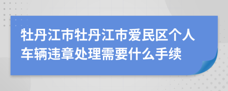牡丹江市牡丹江市爱民区个人车辆违章处理需要什么手续