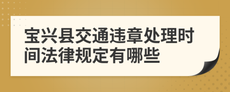 宝兴县交通违章处理时间法律规定有哪些