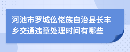 河池市罗城仫佬族自治县长丰乡交通违章处理时间有哪些