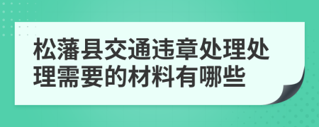 松藩县交通违章处理处理需要的材料有哪些