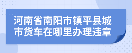 河南省南阳市镇平县城市货车在哪里办理违章