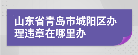 山东省青岛市城阳区办理违章在哪里办