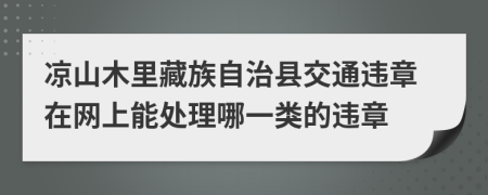 凉山木里藏族自治县交通违章在网上能处理哪一类的违章