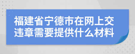 福建省宁德市在网上交违章需要提供什么材料