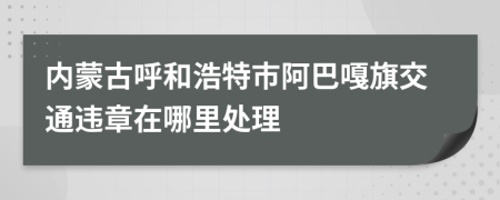 内蒙古呼和浩特市阿巴嘎旗交通违章在哪里处理