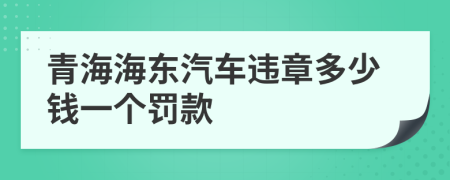 青海海东汽车违章多少钱一个罚款
