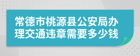 常德市桃源县公安局办理交通违章需要多少钱