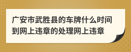 广安市武胜县的车牌什么时间到网上违章的处理网上违章