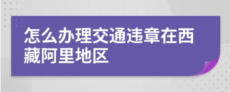 怎么办理交通违章在西藏阿里地区