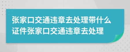 张家口交通违章去处理带什么证件张家口交通违章去处理