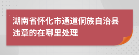 湖南省怀化市通道侗族自治县违章的在哪里处理