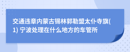 交通违章内蒙古锡林郭勒盟太仆寺旗(1) 宁波处理在什么地方的车管所