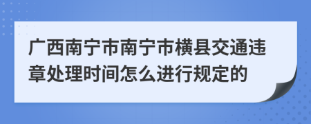 广西南宁市南宁市横县交通违章处理时间怎么进行规定的