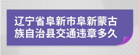 辽宁省阜新市阜新蒙古族自治县交通违章多久