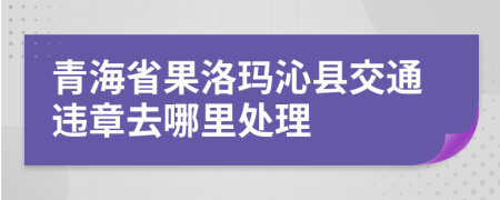 青海省果洛玛沁县交通违章去哪里处理