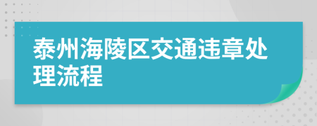 泰州海陵区交通违章处理流程