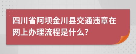 四川省阿坝金川县交通违章在网上办理流程是什么?