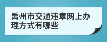 禹州市交通违章网上办理方式有哪些