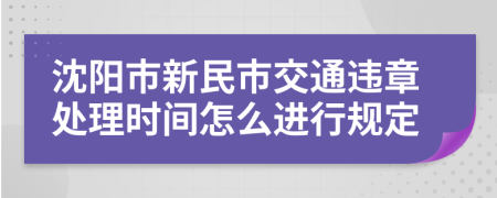 沈阳市新民市交通违章处理时间怎么进行规定