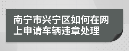 南宁市兴宁区如何在网上申请车辆违章处理