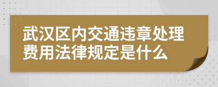 武汉区内交通违章处理费用法律规定是什么