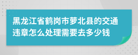 黑龙江省鹤岗市萝北县的交通违章怎么处理需要去多少钱