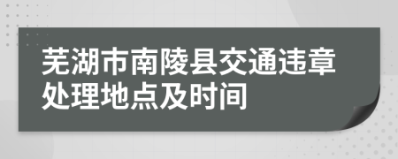 芜湖市南陵县交通违章处理地点及时间