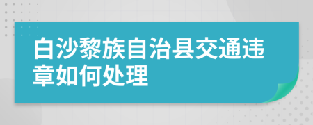 白沙黎族自治县交通违章如何处理