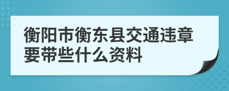 衡阳市衡东县交通违章要带些什么资料