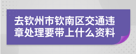 去钦州市钦南区交通违章处理要带上什么资料