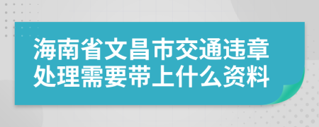 海南省文昌市交通违章处理需要带上什么资料