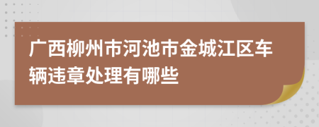 广西柳州市河池市金城江区车辆违章处理有哪些