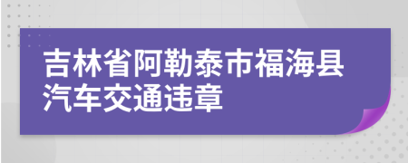 吉林省阿勒泰市福海县汽车交通违章