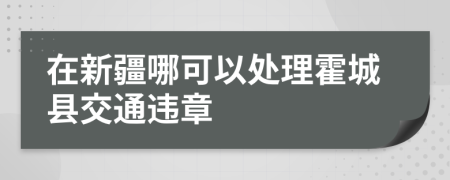 在新疆哪可以处理霍城县交通违章