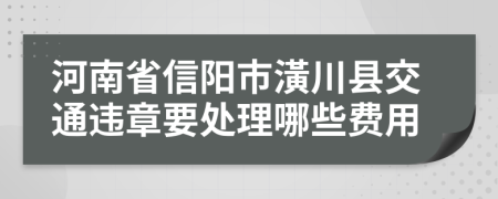 河南省信阳市潢川县交通违章要处理哪些费用