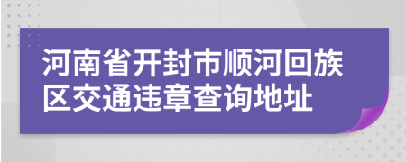 河南省开封市顺河回族区交通违章查询地址