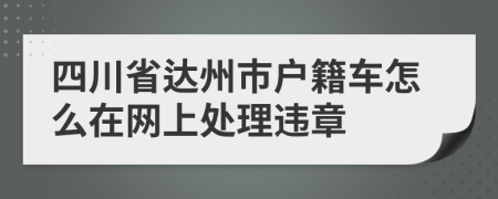 四川省达州市户籍车怎么在网上处理违章