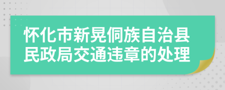 怀化市新晃侗族自治县民政局交通违章的处理