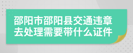 邵阳市邵阳县交通违章去处理需要带什么证件