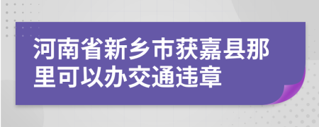 河南省新乡市获嘉县那里可以办交通违章