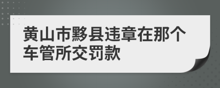 黄山市黟县违章在那个车管所交罚款