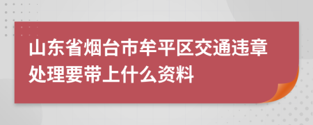 山东省烟台市牟平区交通违章处理要带上什么资料