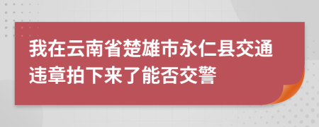 我在云南省楚雄市永仁县交通违章拍下来了能否交警