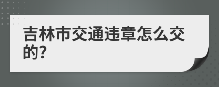 吉林市交通违章怎么交的?