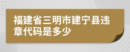 福建省三明市建宁县违章代码是多少