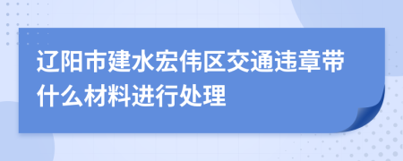 辽阳市建水宏伟区交通违章带什么材料进行处理